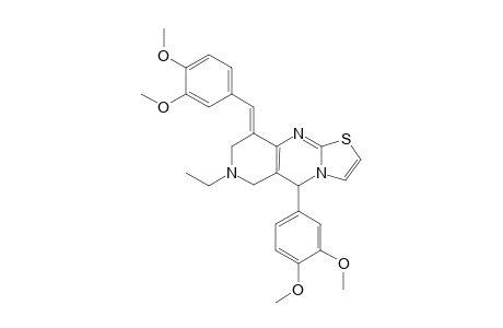 7-ethyl-9-(3,4-dimethoxybenzyl-idene)-5-(3,4-dimethoxyphenyl)-6,7,8,9-tetrahydro-5H-pyrido[4,3-d]thiazolo[3,2-a]pyramidines