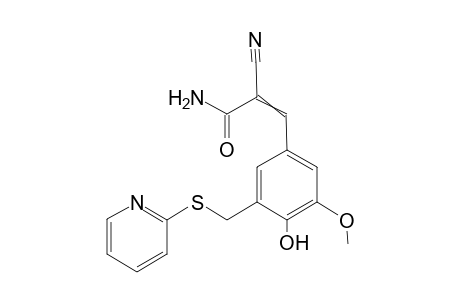 4-Hydroxy-3-methoxy-5-[2-(pyridyl)thiomethyl]-.alpha.-carboxamidocinnamonitrile