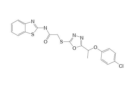 N-(BENZOTHIAZOL-2-YL)-2-[5-[1-(4-CHLOROPHENOXY)-ETHYL]-1,3,4-OXADIAZOLE-2-YL-THIO]-ACETAMIDE