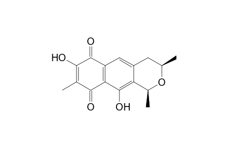 (+-)-cis-3,4,6,9-tetrahydro-7,10-dihydroxy-1,3,8-trimethyl-1H-naphtho[2,3-c]pyran-6,9-dione