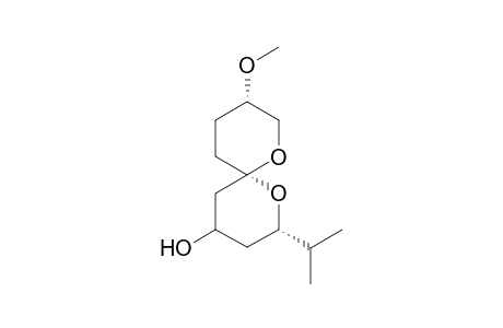 (2S,4RS,6S,9S)-9-Methoxy-2-(1-(methyl)ethyl)-1,7-dioxaspiro[5.5]undecan-4-ol