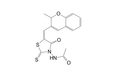 acetamide, N-[(5E)-5-[(2-methyl-2H-1-benzopyran-3-yl)methylene]-4-oxo-2-thioxothiazolidinyl]-