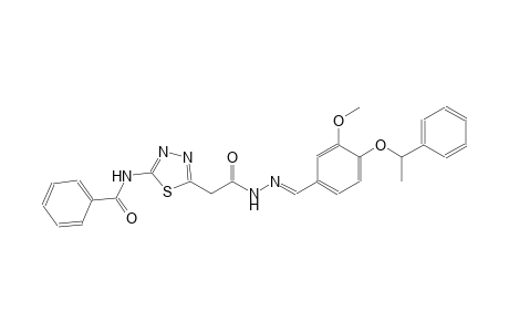 N-[5-(2-{(2E)-2-[3-methoxy-4-(1-phenylethoxy)benzylidene]hydrazino}-2-oxoethyl)-1,3,4-thiadiazol-2-yl]benzamide