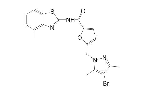 5-[(4-bromo-3,5-dimethyl-1H-pyrazol-1-yl)methyl]-N-(4-methyl-1,3-benzothiazol-2-yl)-2-furamide