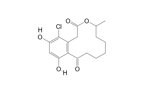 13-chloro-14,16-dihydroxy-8-methyl-9-oxabicyclo[10.4.0]hexadeca-1(12),13,15-triene-2,10-quinone
