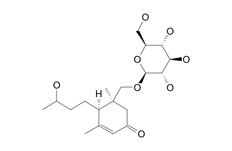 ILICIFOLINOSIDE-B;5-[(BETA-D-GLUCOPYRANOSYLOXY)-METHYL]-4-[(3-HYDROXY)-BUTANYL]-3,5-DIMETHYL-2-CYClOHEXENE-1-ONE