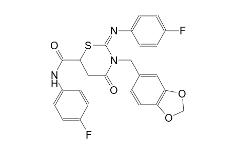 2H-1,3-thiazine-6-carboxamide, 3-(1,3-benzodioxol-5-ylmethyl)-N-(4-fluorophenyl)-2-[(4-fluorophenyl)imino]tetrahydro-4-oxo-, (2E)-