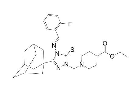 5-(1-ADAMANTYL)-4-(2-FLUOROBENZYLIDENEAMINO)-2-(4-ETHOXYCARBONYL-1-PIPERIDYLMETHYL)-1,2,4-TRIAZOLINE-3-THIONE