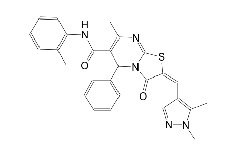 (2E)-2-[(1,5-dimethyl-1H-pyrazol-4-yl)methylene]-7-methyl-N-(2-methylphenyl)-3-oxo-5-phenyl-2,3-dihydro-5H-[1,3]thiazolo[3,2-a]pyrimidine-6-carboxamide