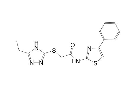 2-[(5-ethyl-4H-1,2,4-triazol-3-yl)sulfanyl]-N-(4-phenyl-1,3-thiazol-2-yl)acetamide