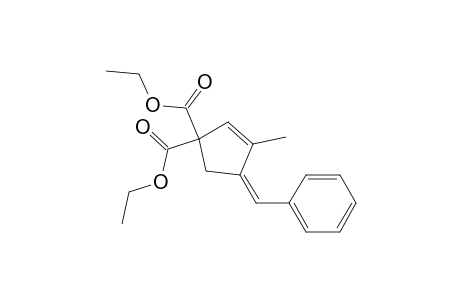2-Cyclopentene-1,1-dicarboxylic acid, 3-methyl-4-(phenylmethylene)-, diethyl ester