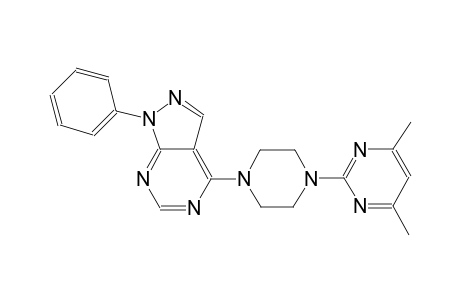 4-[4-(4,6-dimethyl-2-pyrimidinyl)-1-piperazinyl]-1-phenyl-1H-pyrazolo[3,4-d]pyrimidine