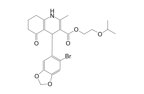 2-isopropoxyethyl 4-(6-bromo-1,3-benzodioxol-5-yl)-2-methyl-5-oxo-4,6,7,8-tetrahydro-1H-quinoline-3-carboxylate