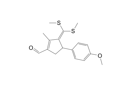 3-Bis(methylthio)methylene-2-methyl-4-(4-methoxyphenyl)-1-cyclopentenecarboxaldehyde