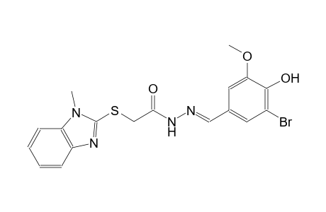 acetic acid, [(1-methyl-1H-benzimidazol-2-yl)thio]-, 2-[(E)-(3-bromo-4-hydroxy-5-methoxyphenyl)methylidene]hydrazide