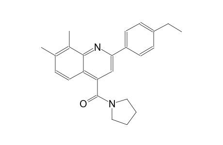 2-(4-ethylphenyl)-7,8-dimethyl-4-(1-pyrrolidinylcarbonyl)quinoline