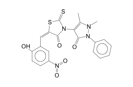 (5E)-3-(1,5-Dimethyl-3-oxo-2-phenyl-2,3-dihydro-1H-pyrazol-4-yl)-5-(2-hydroxy-5-nitrobenzylidene)-2-thioxo-1,3-thiazolidin-4-one