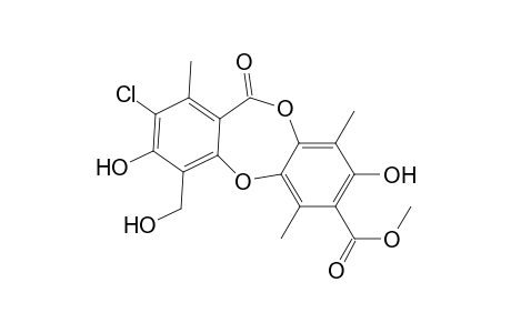 11H-Dibenzo[b,e][1,4]dioxepin-7-carboxylic acid, 2-chloro-3,8-dihydroxy-4-(hydroxymethyl)-1,6,9-trimethyl-11-oxo-, methyl ester