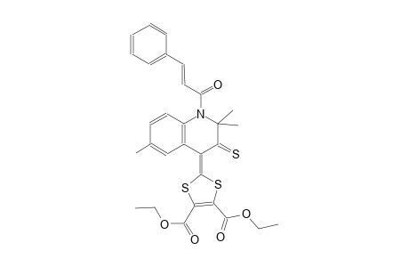 diethyl 2-(2,2,6-trimethyl-1-[(2E)-3-phenyl-2-propenoyl]-3-thioxo-2,3-dihydro-4(1H)-quinolinylidene)-1,3-dithiole-4,5-dicarboxylate