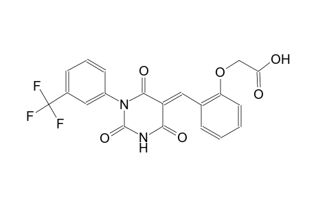 {2-[(E)-(2,4,6-trioxo-1-[3-(trifluoromethyl)phenyl]tetrahydro-5(2H)-pyrimidinylidene)methyl]phenoxy}acetic acid