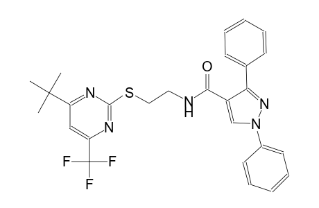 1H-pyrazole-4-carboxamide, N-[2-[[4-(1,1-dimethylethyl)-6-(trifluoromethyl)-2-pyrimidinyl]thio]ethyl]-1,3-diphenyl-
