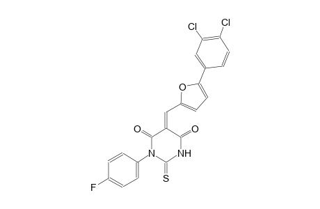 (5E)-5-{[5-(3,4-dichlorophenyl)-2-furyl]methylene}-1-(4-fluorophenyl)-2-thioxodihydro-4,6(1H,5H)-pyrimidinedione