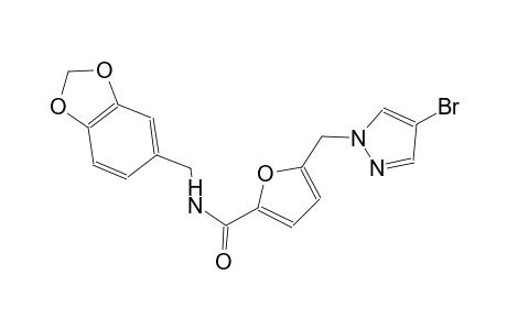 N-(1,3-benzodioxol-5-ylmethyl)-5-[(4-bromo-1H-pyrazol-1-yl)methyl]-2-furamide