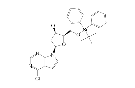 4-CHLORO-7-[2-DEOXY-5-O-[(1,1-DIMETHYLETHYL)-DIPHENYLSILYL]-BETA-D-THREO-PENTOFURANOSYL]-7H-PYRROLO-[2,3-D]-PYRIMIDINE