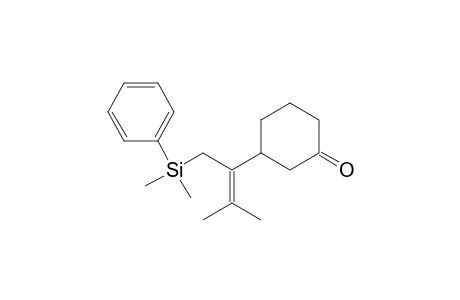 Cyclohexanone, 3-[1-[(dimethylphenylsilyl)methyl]-2-methyl-1-propenyl]-