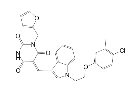 (5Z)-5-({1-[2-(4-chloro-3-methylphenoxy)ethyl]-1H-indol-3-yl}methylene)-1-(2-furylmethyl)-2,4,6(1H,3H,5H)-pyrimidinetrione