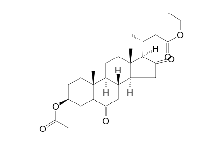 Ethyl 3.beta.-acetoxy-6,16-dioxo-24-nor-cholan-23-oate
