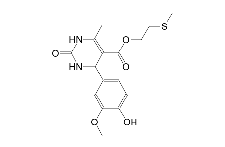 5-pyrimidinecarboxylic acid, 1,2,3,4-tetrahydro-4-(4-hydroxy-3-methoxyphenyl)-6-methyl-2-oxo-, 2-(methylthio)ethyl ester