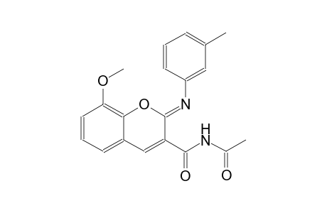 N-({(2Z)-8-methoxy-2-[(3-methylphenyl)imino]-2H-chromen-3-yl}carbonyl)acetamide