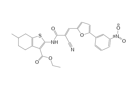 ethyl 2-({(2E)-2-cyano-3-[5-(3-nitrophenyl)-2-furyl]-2-propenoyl}amino)-6-methyl-4,5,6,7-tetrahydro-1-benzothiophene-3-carboxylate
