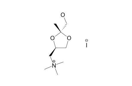 (2R,4R)-2-HYDROXYMETHYL-2-METHYL-4-TRIMETHYLAMMONIUMMETHYL-1,3-DIOXOLANE-IODIDE