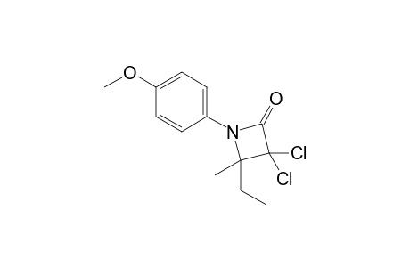 3,3-Dichloro-4-ethyl-1-(4-methoxyphenyl)-4-methyl-2-azetidinone