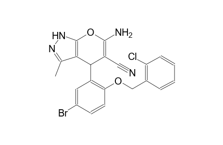 6-amino-4-{5-bromo-2-[(2-chlorobenzyl)oxy]phenyl}-3-methyl-1,4-dihydropyrano[2,3-c]pyrazole-5-carbonitrile