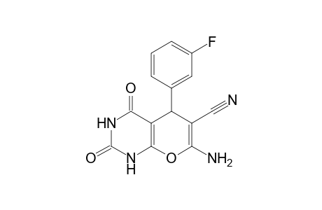 7-Amino-5-(3-fluorophenyl)-6-cyano-5H-pyrano[2,3-d]pyrimidin-(1H,3H)-2,4-dione
