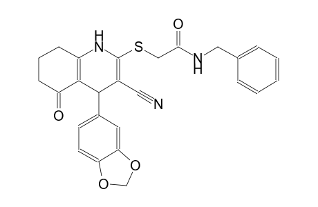 acetamide, 2-[[4-(1,3-benzodioxol-5-yl)-3-cyano-1,4,5,6,7,8-hexahydro-5-oxo-2-quinolinyl]thio]-N-(phenylmethyl)-