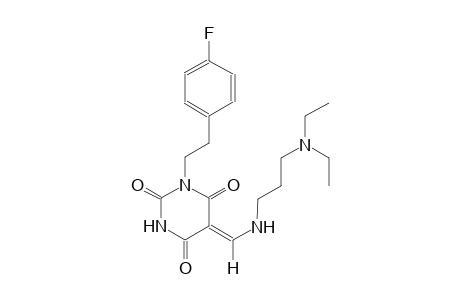 (5Z)-5-({[3-(diethylamino)propyl]amino}methylene)-1-[2-(4-fluorophenyl)ethyl]-2,4,6(1H,3H,5H)-pyrimidinetrione