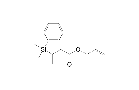 Butanoic acid, 3-(dimethylphenylsilyl)-, 2-propenyl ester, (.+-.)-