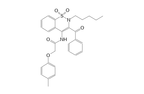 N-(3-benzoyl-1,1-dioxido-2-pentyl-2H-1,2-benzothiazin-4-yl)-2-(4-methylphenoxy)acetamide