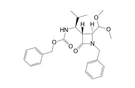 (phenylmethyl) N-[(1S)-1-[(2S,3R)-2-(dimethoxymethyl)-4-oxidanylidene-1-(phenylmethyl)azetidin-3-yl]-2-methyl-propyl]carbamate