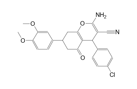 4H-1-benzopyran-3-carbonitrile, 2-amino-4-(4-chlorophenyl)-7-(3,4-dimethoxyphenyl)-5,6,7,8-tetrahydro-5-oxo-