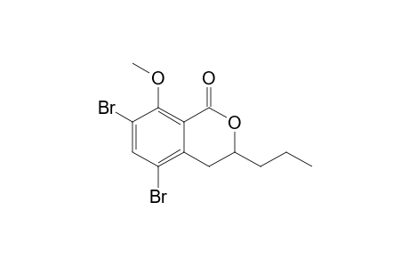 (+-)-5,7-Dibromo-8-methoxy-3-propyl-3,4-dihydro-1H-2-benzopyran-1-one