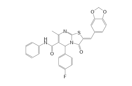 (2Z)-2-(1,3-benzodioxol-5-ylmethylene)-5-(4-fluorophenyl)-7-methyl-3-oxo-N-phenyl-2,3-dihydro-5H-[1,3]thiazolo[3,2-a]pyrimidine-6-carboxamide