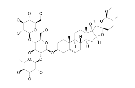 #2;(25R,26R)-26-METHOXYSPIROST-5-EN-3-BETA,17-ALPHA-DIOL-3-O-[O-ALPHA-L-RHAMNOPYRANOSYL-(1->2)-O-[BETA-D-GLUCOPYRANOSYL-(1->4)]-BETA-D-GLUCOPYRANOSIDE]