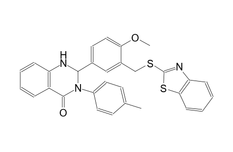 2-{3-[(1,3-benzothiazol-2-ylsulfanyl)methyl]-4-methoxyphenyl}-3-(4-methylphenyl)-2,3-dihydro-4(1H)-quinazolinone