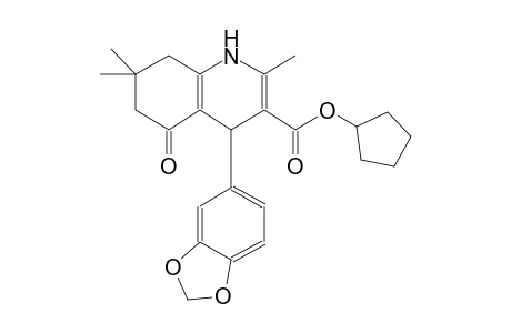cyclopentyl 4-(1,3-benzodioxol-5-yl)-2,7,7-trimethyl-5-oxo-1,4,5,6,7,8-hexahydro-3-quinolinecarboxylate