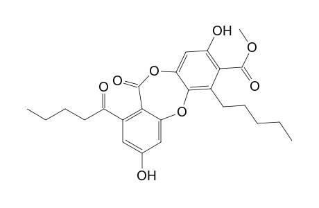 11H-Dibenzo[b,e][1,4]dioxepin-7-carboxylic acid, 3,8-dihydroxy-11-oxo-1-(1-oxopentyl)-6-pentyl-, methyl ester